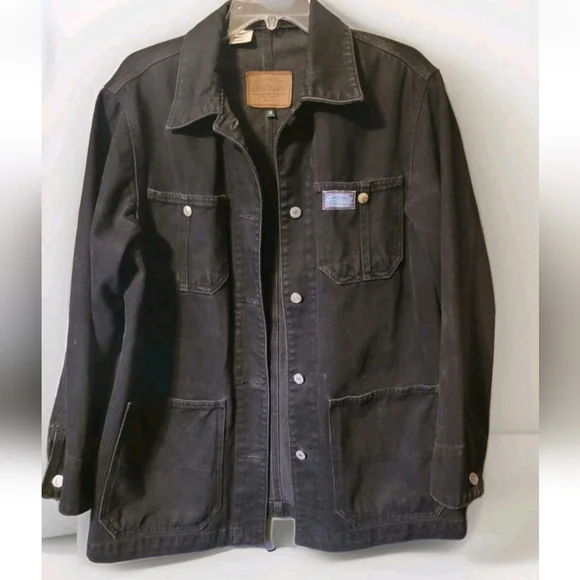 Ralph Lauren Denim Jeans Co Barn Chore Jacket Medium Denim Black Coat VTG Y2K - Picture 6 of 6